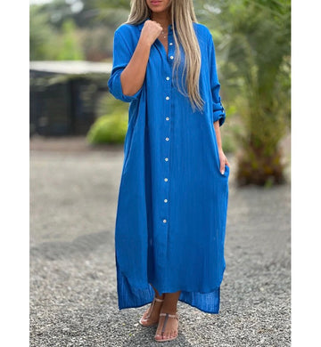 Vestido Chemise com Botão Fátima